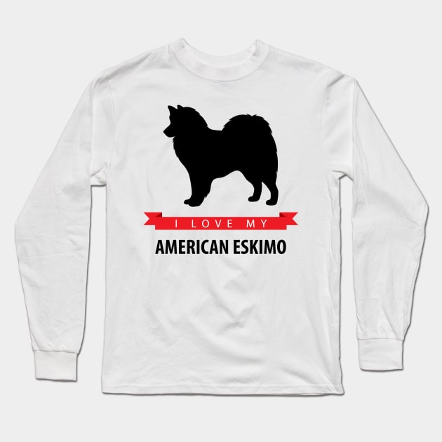 I Love My American Eskimo Dog Long Sleeve T-Shirt by millersye